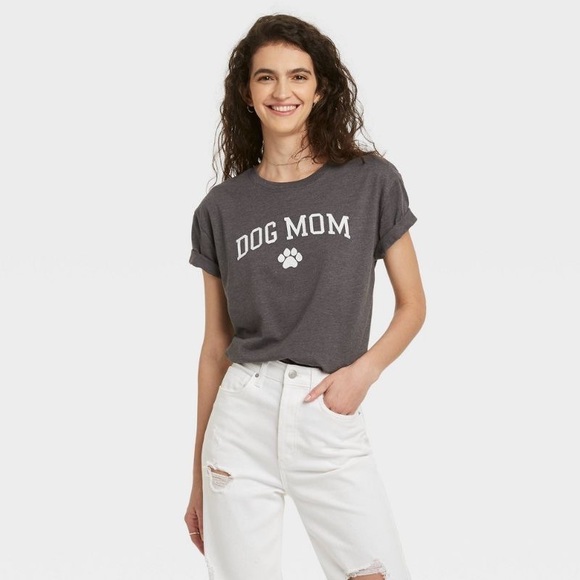 Modern Lux Dog Mom Heather Gray T Shirt - Picture 2 of 8